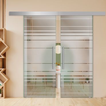 Double Sliding Barn Glass Door ALU100 ASB2-2001