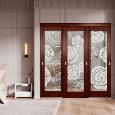 3 Leaf Premium Line Bypass Sliding Closet Door with Mirror Insert SD-1624