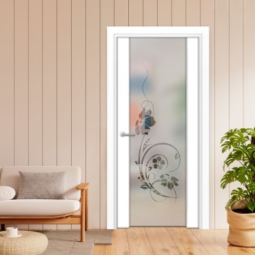 Solid Wood Hinged Door with Glass Insert HWDI-1848
