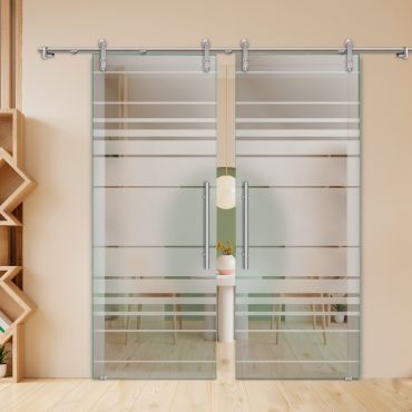 Double Sliding Barn Glass Door ALU100 ASB2-2001
