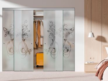 4 Panel Frameless Closet Glass Sliding Bypass Door Fsg4-1577