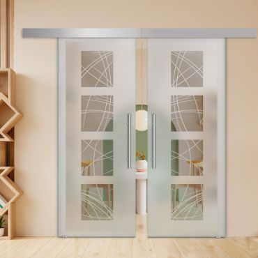 Double Sliding Barn Glass Door ALU100 ASB2-2002