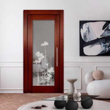 Self Closing Pivot Wooden Mirror Door PWMD-1749