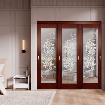 3 Leaf Premium Line Bypass Sliding Closet Door with Mirror Insert SD-1625