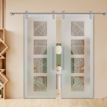Double Sliding Barn Glass Door ALU100 ASB2-2002