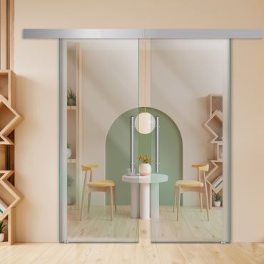 Double Sliding Barn Glass Door ALU100 ASB2-0234