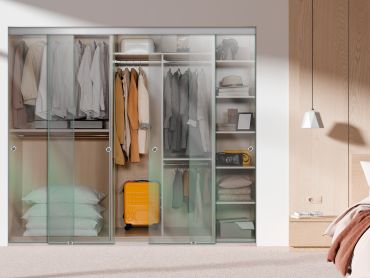 4 Panel Frameless Closet Glass Sliding Bypass Door Fsg4-0279