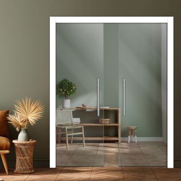 Clear Pocket Glass Sliding Door with Glass Clear PSGD-0875
