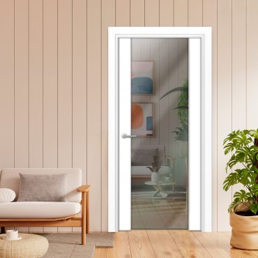 Solid Wood Hinged Door with Glass Insert HWDI-1830