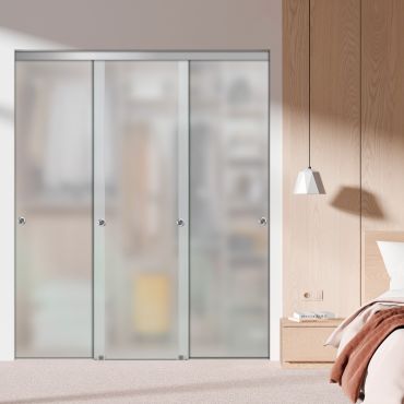 3 Panel Frameless Closet Glass Sliding Bypass Door Fsg3-1531