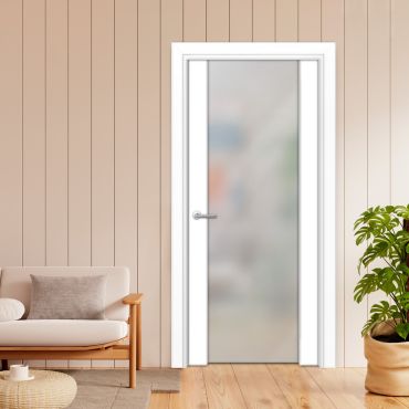 Solid Wood Hinged Door with Glass Insert HWDI-1831