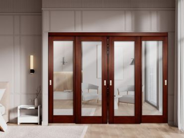 4 Leaf Premium Line Bypass Sliding Closet Door with Mirror Insert SCD-0298