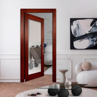 Self Closing Pivot Wooden Mirror Door PWMD - 0231