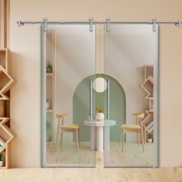 Double Sliding Barn Glass Door ALU100 ASB2-0234