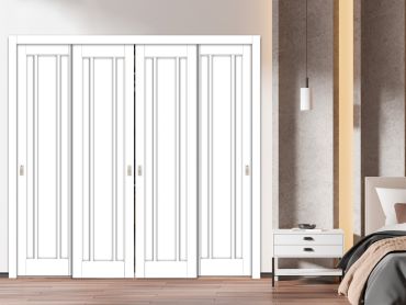 Handmade Shaker Style Bypass Sliding Closet Door HSCD4-1909