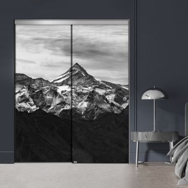 Frameless 2 Leaf Sliding Closet Bypass Digital Printing Glass Door with Hardware CGD - 2146