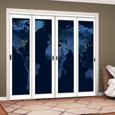 4 Leaf Handcrafted Bypass Sliding Closet Door Digital Printing HSSB- 2075