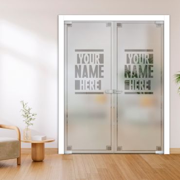 Glass Door - Swing, Hinged and Pivot Customized (With Your Name)