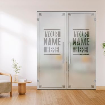 Glass Door - Swing, Hinged and Pivot Customized (With Your Name)