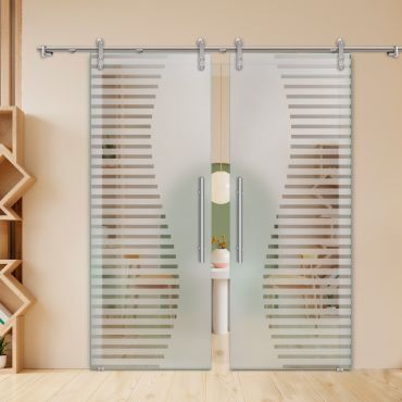 Double Sliding Barn Glass Door ALU100 ASB2-2003