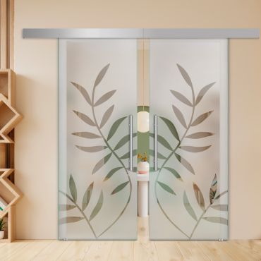 Double Sliding Barn Glass Door ALU100 ASB2-2004