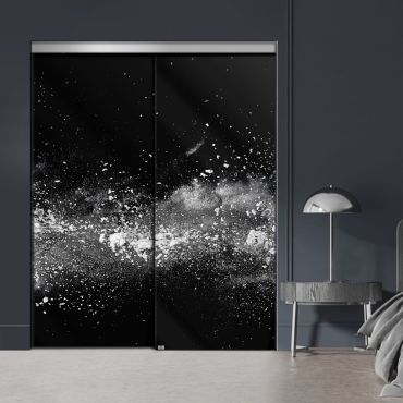 Frameless 2 Leaf Sliding Closet Bypass Digital Printing Glass Door with Hardware CGD - 2148