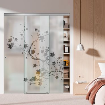 3 Panel Frameless Closet Glass Sliding Bypass Door Fsg3-1551