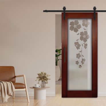 1 Lite Sliding Barn Door with Glass Insert WGD - 1321
