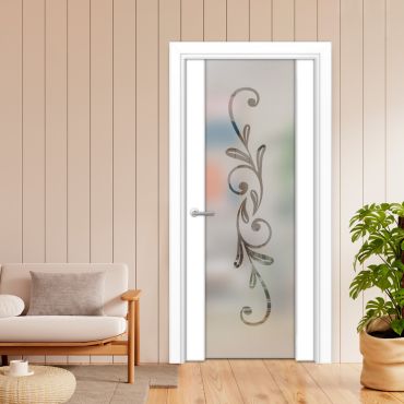 Solid Wood Hinged Door with Glass Insert HWDI-1852