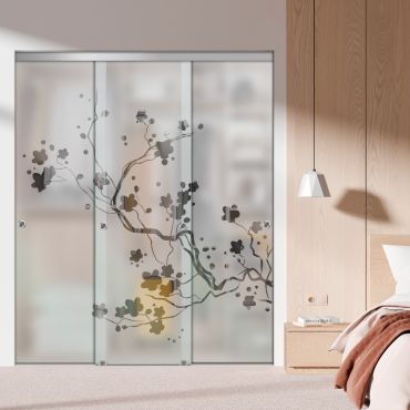 3 Panel Frameless Closet Glass Sliding Bypass Door Fsg3-1551