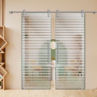 Double Sliding Barn Glass Door ALU100 ASB2-2005