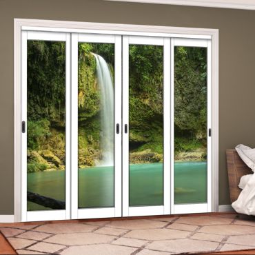 4 Leaf Handcrafted Bypass Sliding Closet Door Digital Printing HSSB- 2078