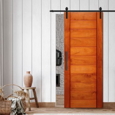  Real Solid Hardwood Sliding Wooden Barn Door WD-2014