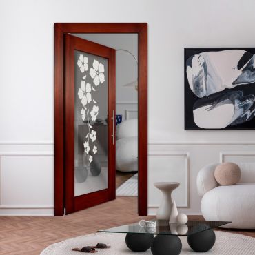 Self Closing Pivot Wooden Mirror Door PWMD-1753