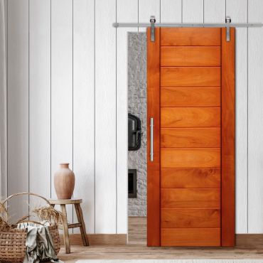  Real Solid Hardwood Sliding Wooden Barn Door WD-2014
