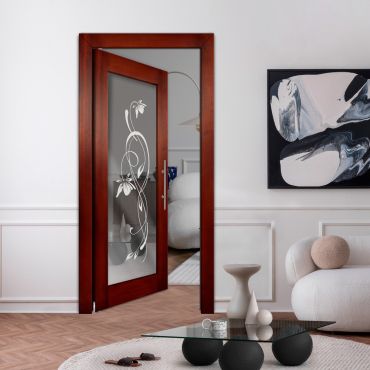 Self Closing Pivot Wooden Mirror Door PWMD-1754