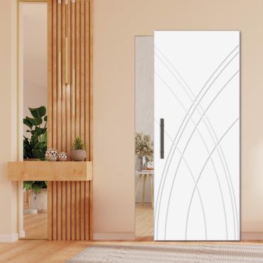 Flush Sliding Barn Door With Hidden / Invisible Hardware GI-1187