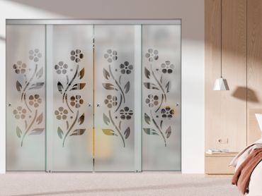 4 Panel Frameless Closet Glass Sliding Bypass Door Fsg4-1583