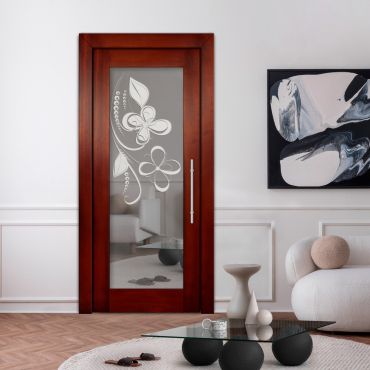 Self Closing Pivot Wooden Mirror Door PWMD-1756