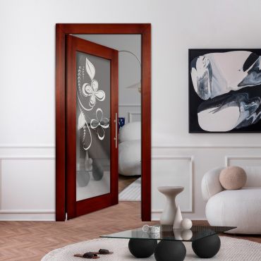 Self Closing Pivot Wooden Mirror Door PWMD-1756
