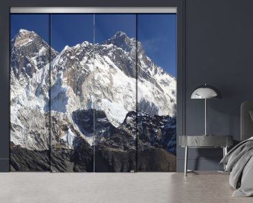 4 Panel Frameless Closet Glass Sliding Bypass Door With Digital Printing FSG4 - 2203