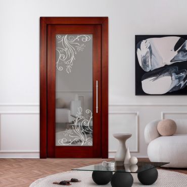 Self Closing Pivot Wooden Mirror Door PWMD-1757