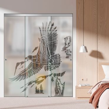 3 Panel Frameless Closet Glass Sliding Bypass Door Fsg3-1558