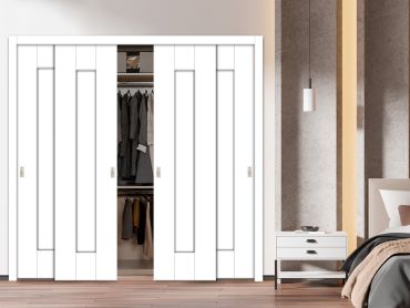 4 Leaf Handcrafted Bypass Sliding Closet Door HSSB- 1910