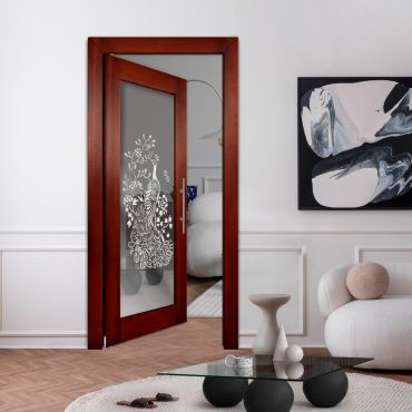 Self Closing Pivot Wooden Mirror Door PWMD-0232