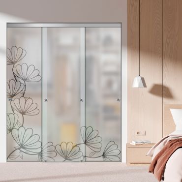 3 Panel Frameless Closet Glass Sliding Bypass Door Fsg3-0278