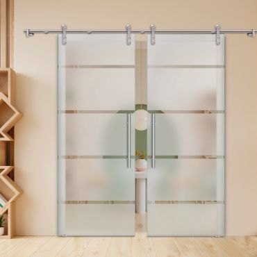 Double Sliding Barn Glass Door ALU100 ASB2-0236