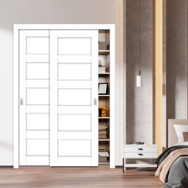 Handmade Shaker Style Bypass Sliding Closet Door HSCD-1876