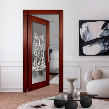 Self Closing Pivot Wooden Mirror Door PWMD-0233