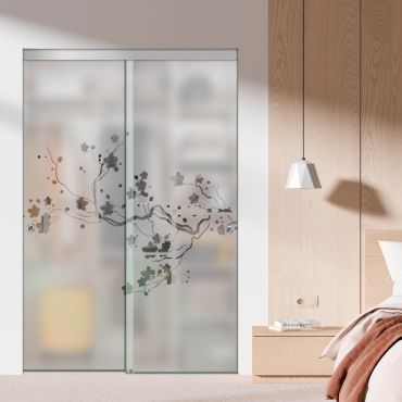 Frameless 2 Leaf Sliding Closet Bypass Glass Door with Hardware CGD - 1502